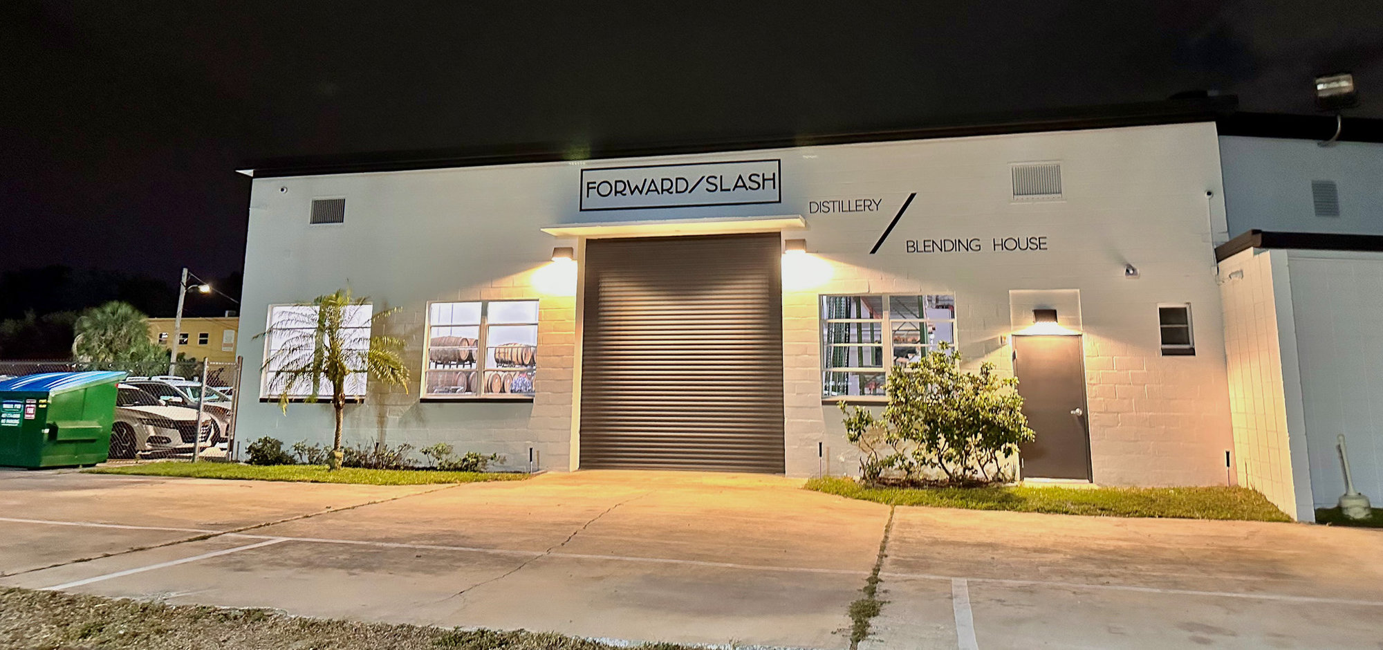 Exterior of Forward/Slash at night